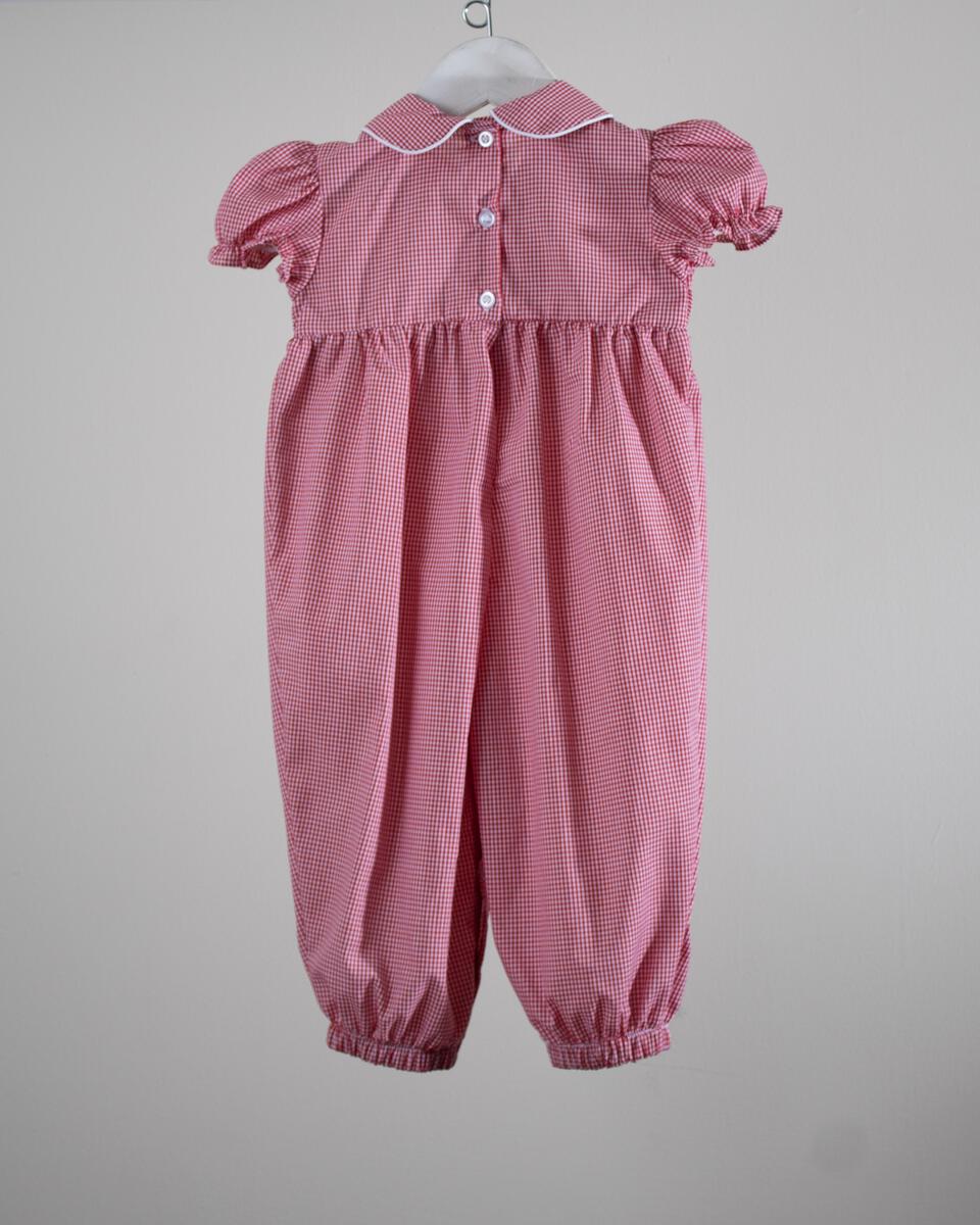 Little Claus Red Gingham Brooklyn Romper