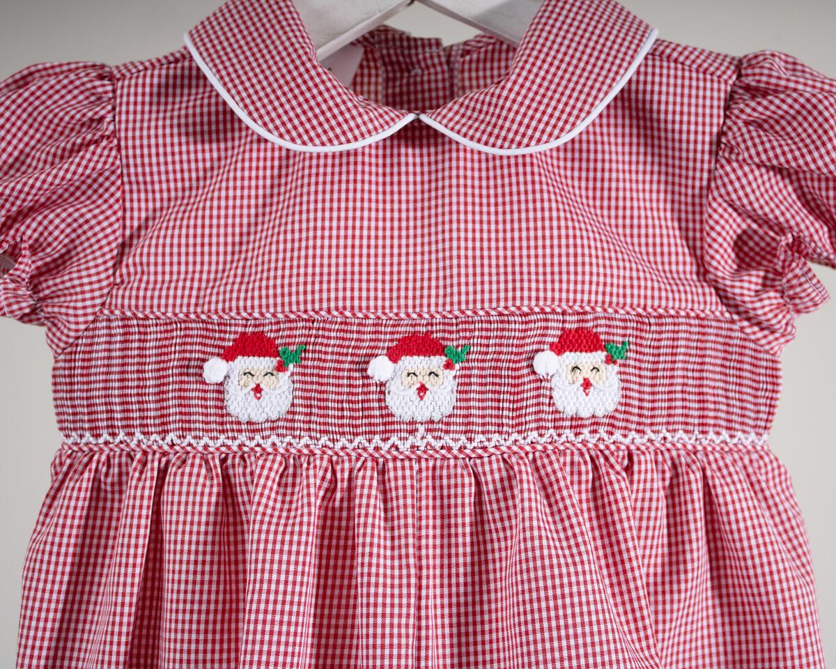 Little Claus Red Gingham Brooklyn Romper