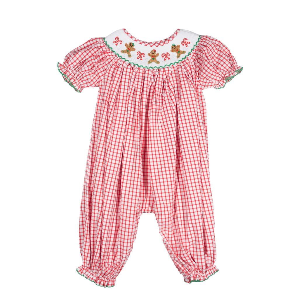 Gingerbread Man - Riley Smocked Romper