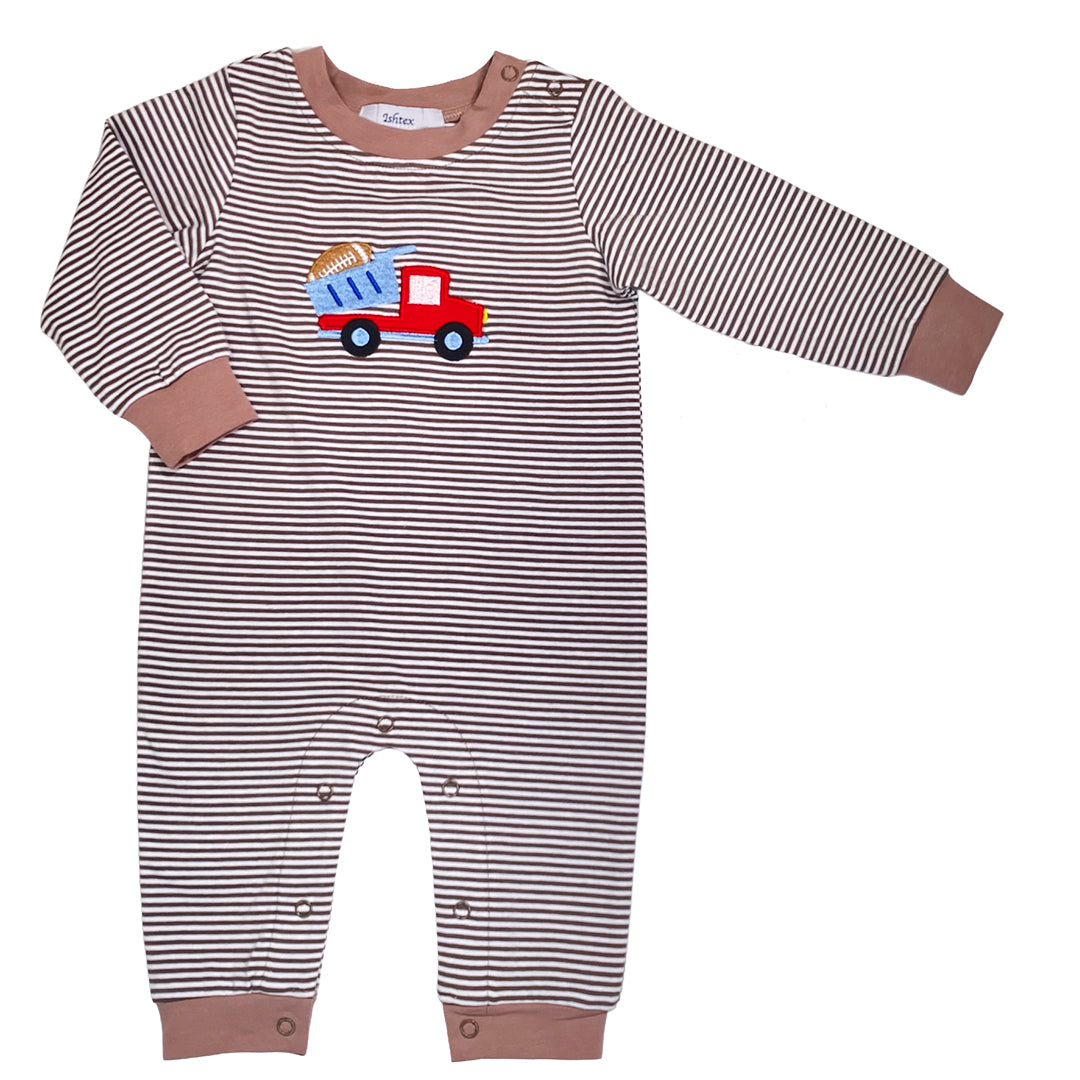 Dump Truck Applique Boy's Romper