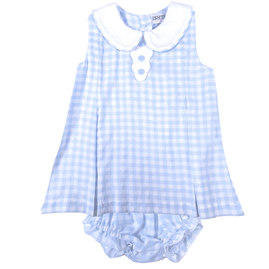 Blue Gingham Infant Dress