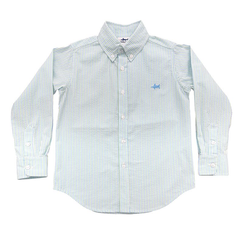 Carter Oxford Shirt - Coastal Stripe Seersucker