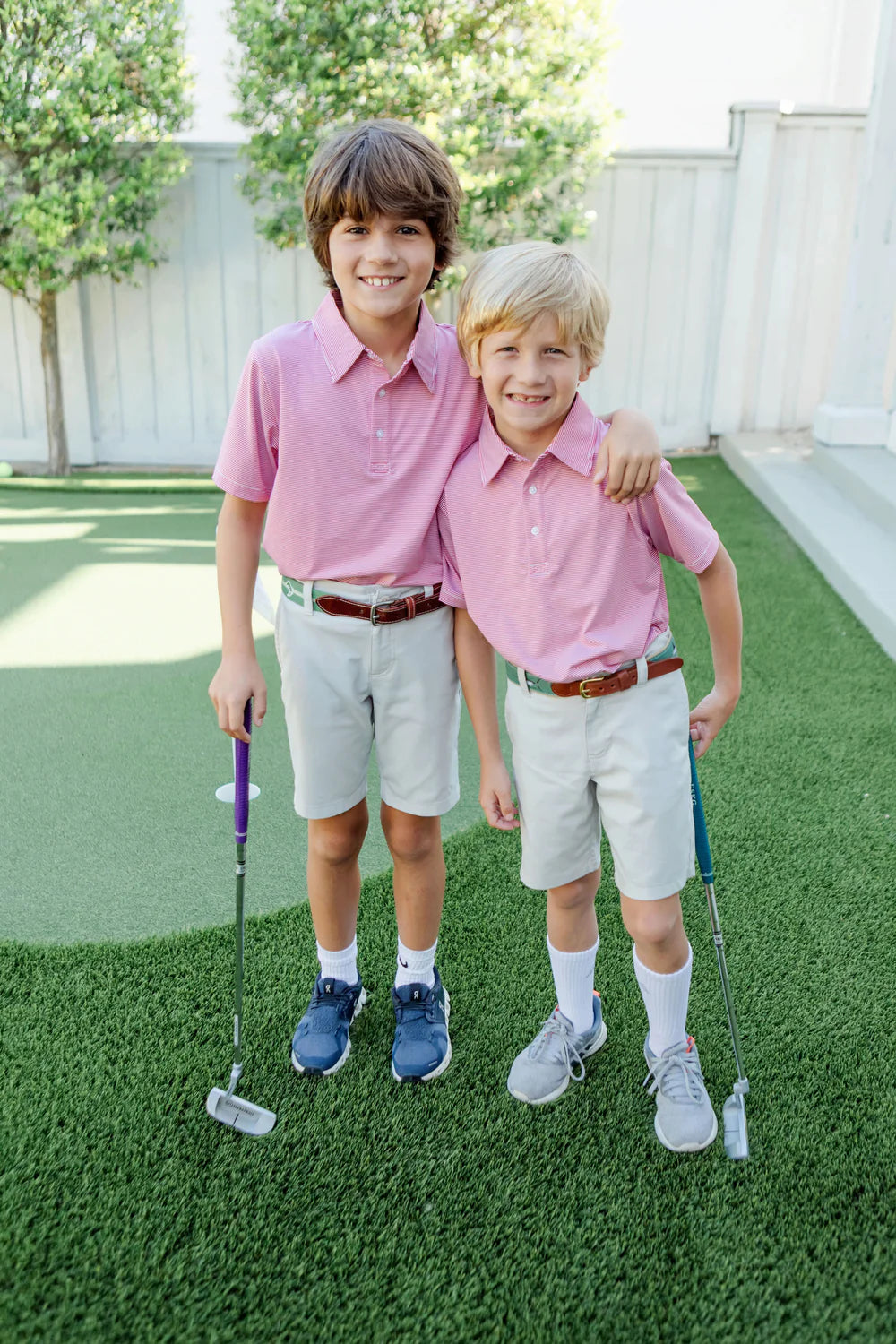 Will Golf Polo Shirt - Red and White Stripes