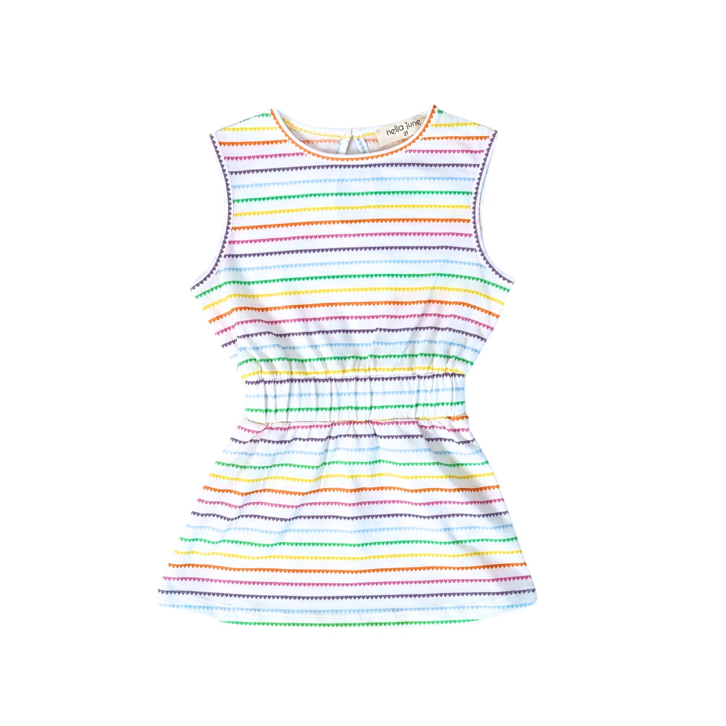 Tennis Dress in Rainbow Heart Stripe