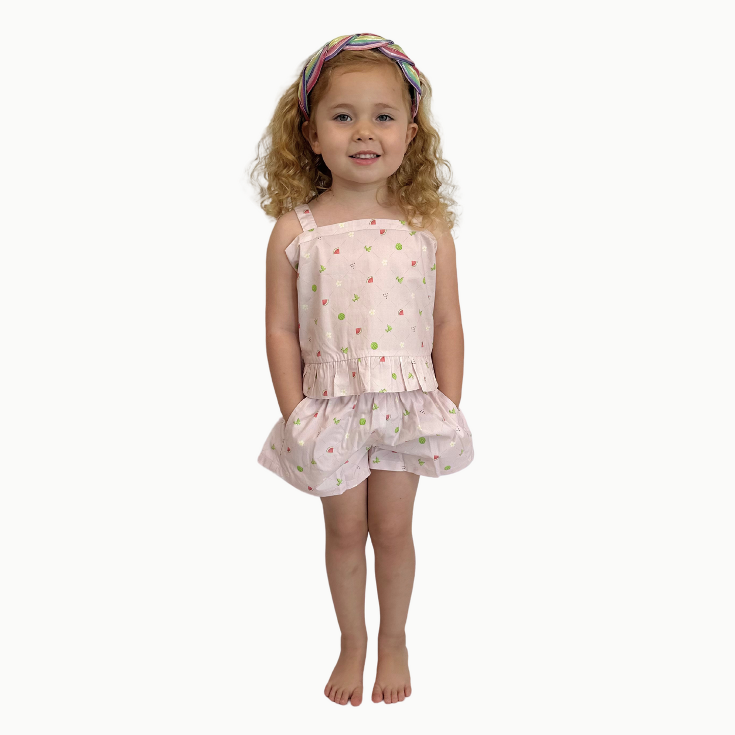 Peplum Top in Melon Patch