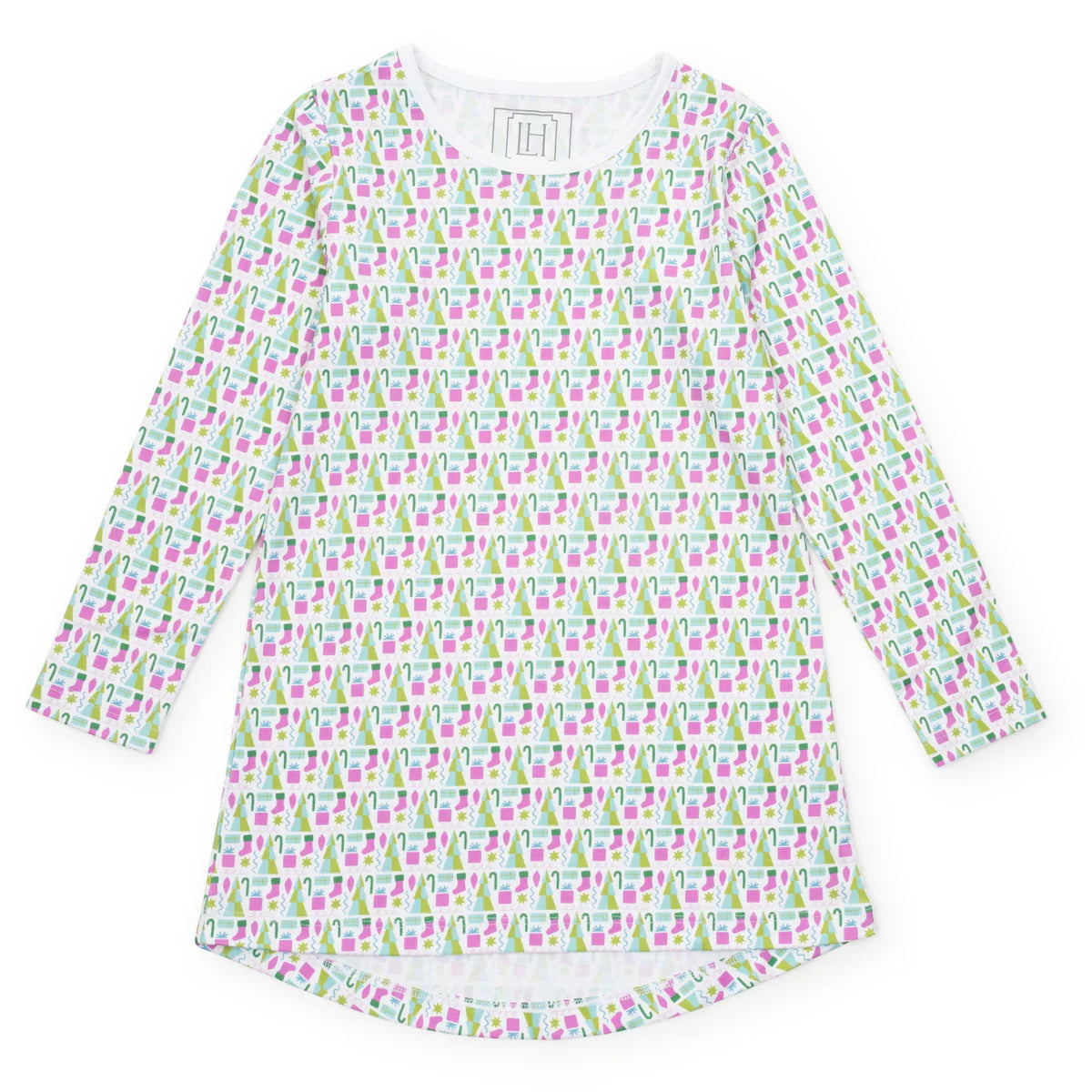 Berkeley Girls' Shirt Dress Loungewear - Mod Holiday Pink