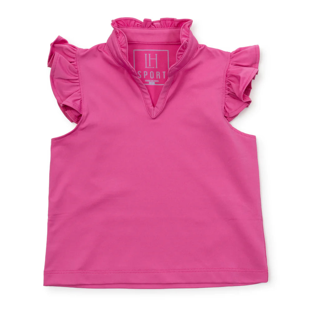 Ellie Ruffled Top - Hot Pink (Magenta)