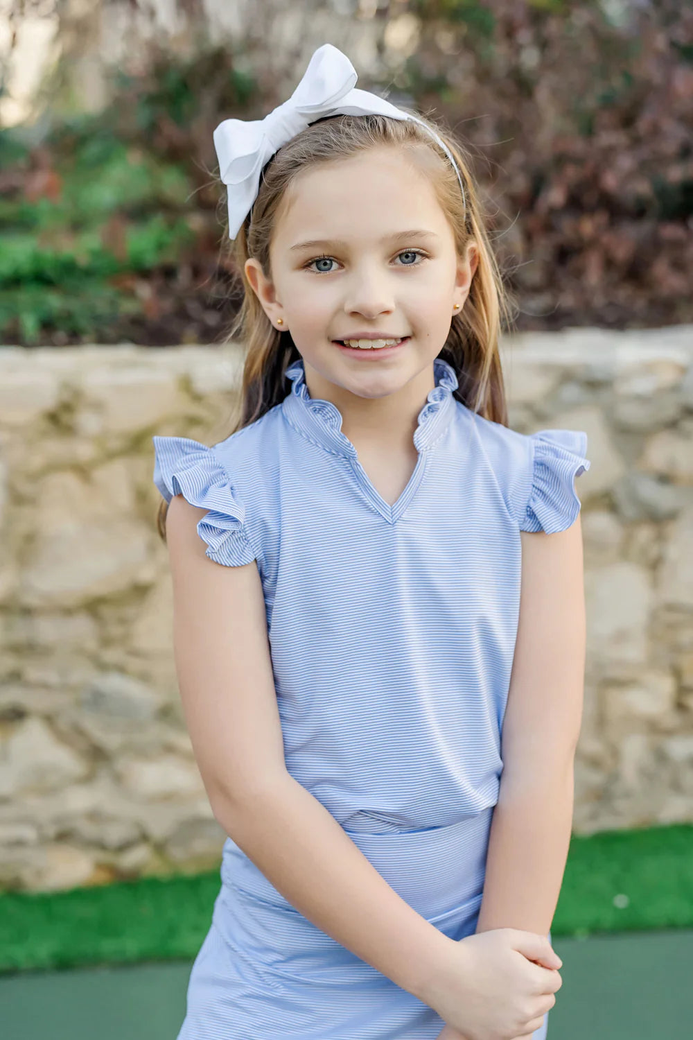 Margot Tiered Skirt - Blue and White Stripes