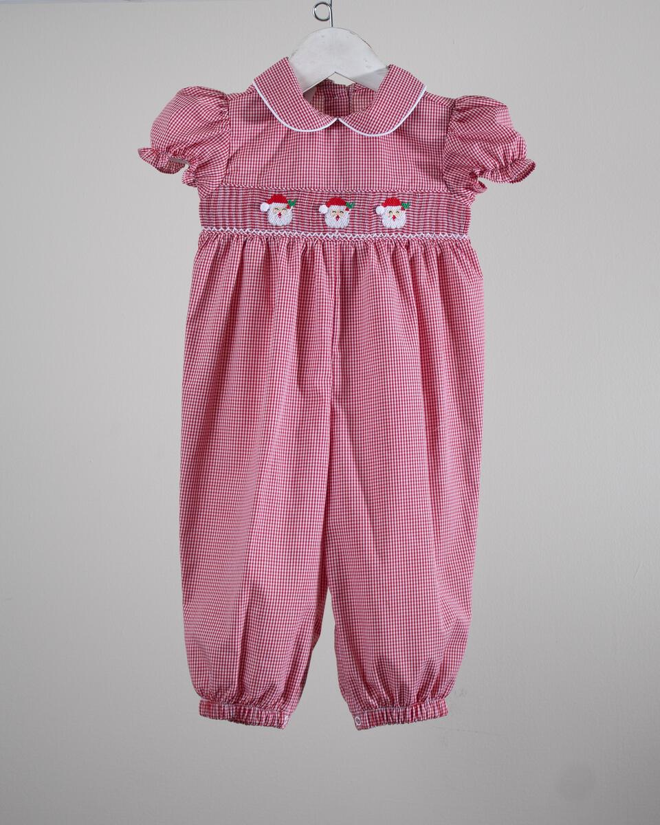 Little Claus Red Gingham Brooklyn Romper