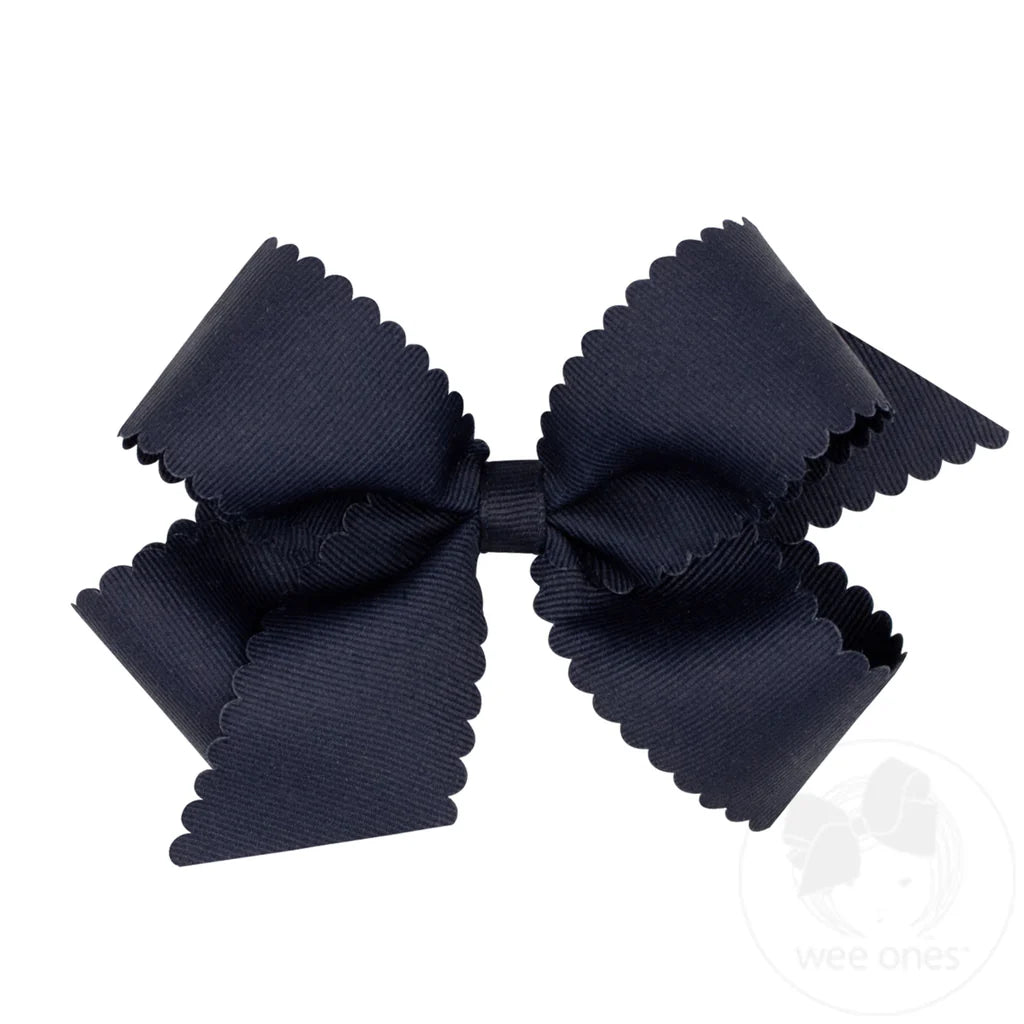 Medium Grosgrain Scallop Edge - Navy