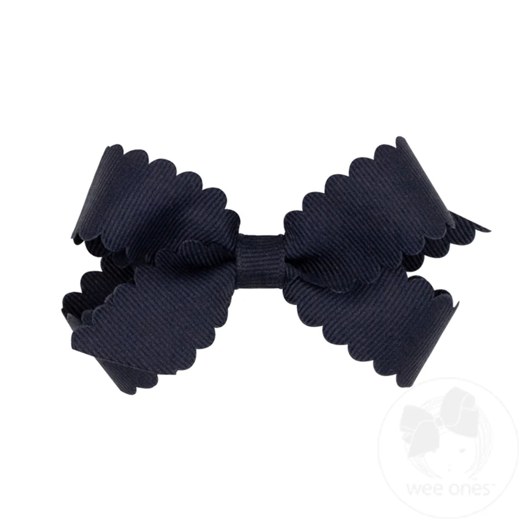 Mini Scallop Edge Grosgrain - Navy