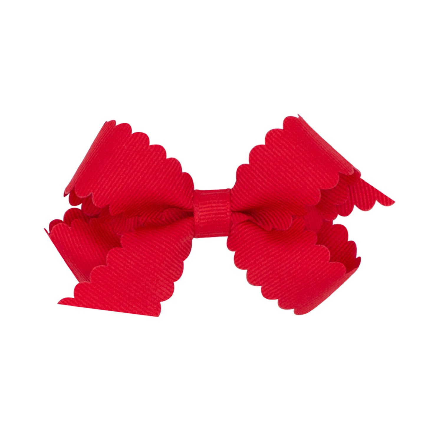 Mini Grosgrain Scalloped Edge - Red