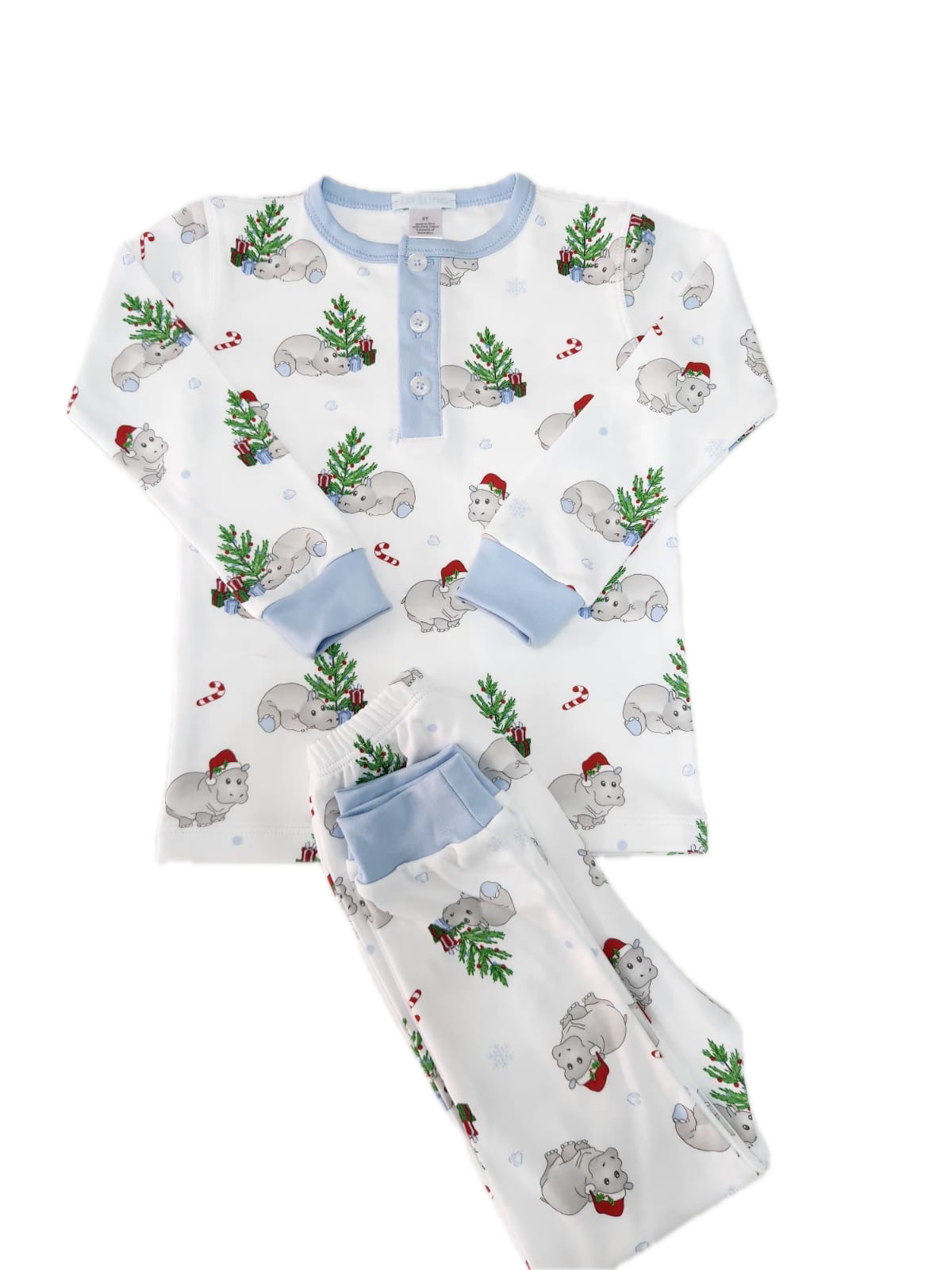 Pima Christmas Hippo PJ Set