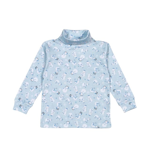 Polar Pals Snowmen Pima Turtleneck - Blue