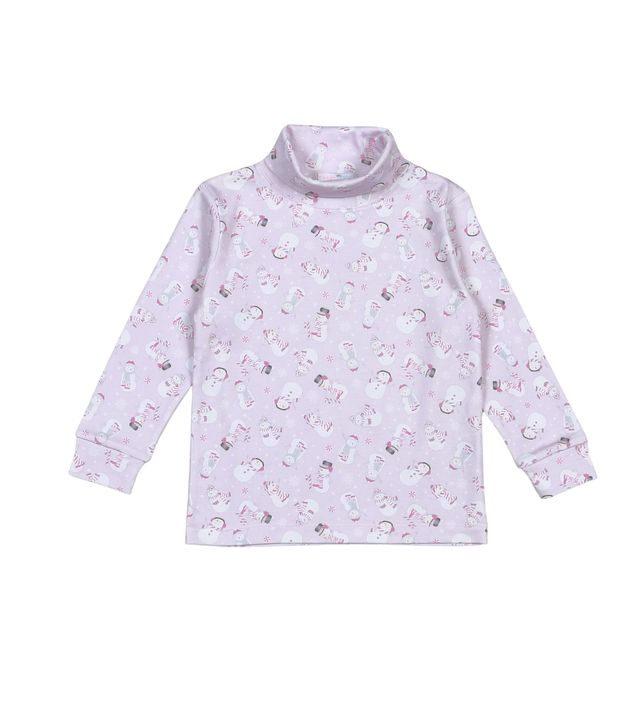 Polar Pals Snowmen Pima Turtleneck - Pink