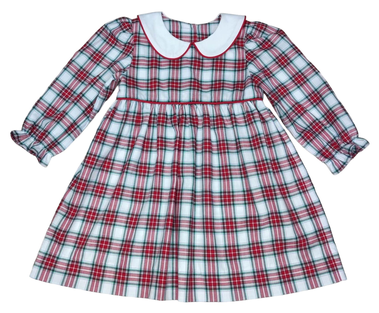 Red Plaid Long Sleeve Dress