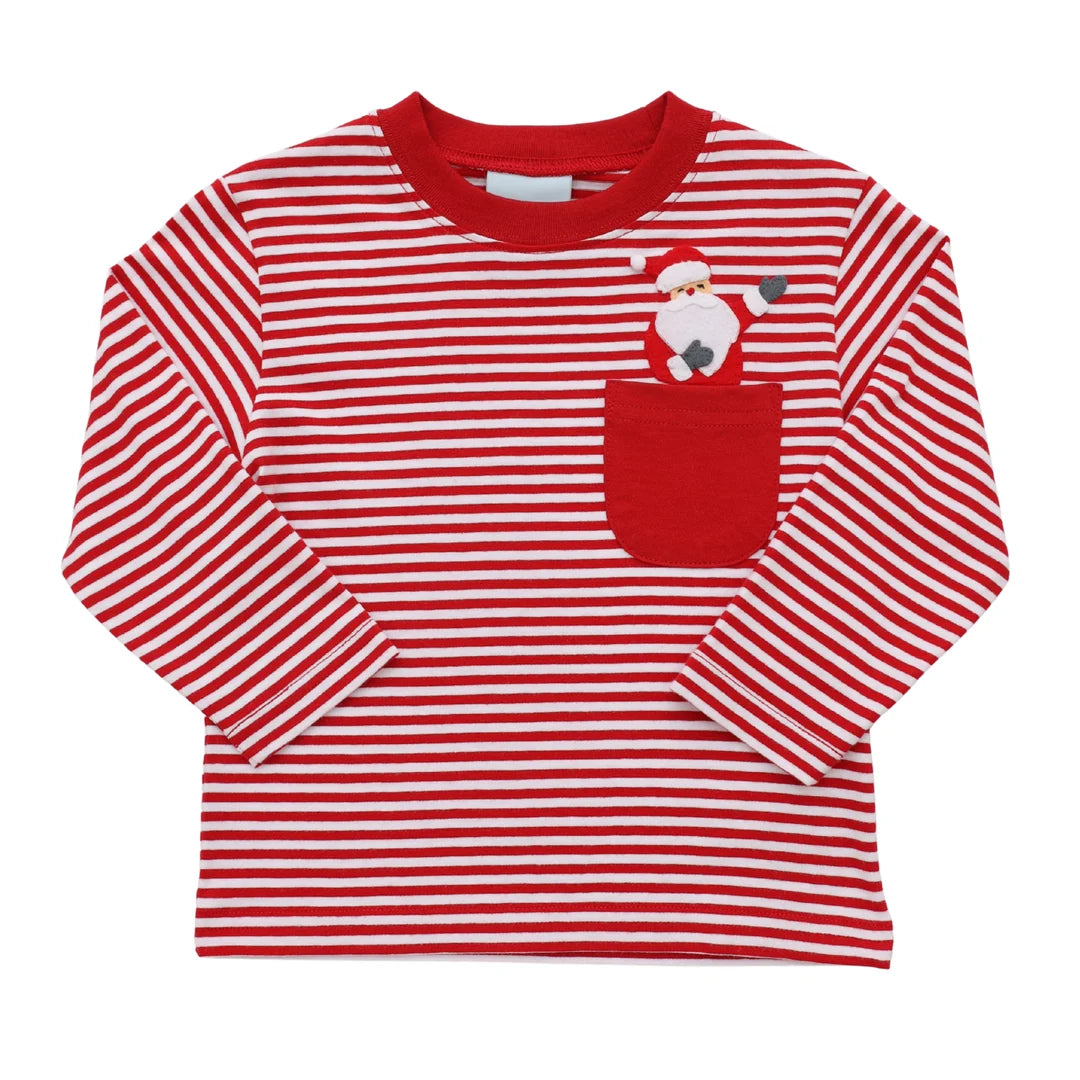 Santa Pocket Stripe Shirt