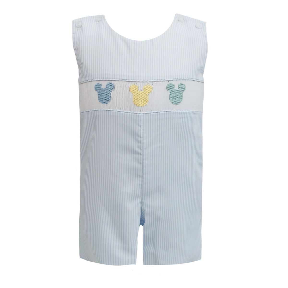 Smocked Mickey Striped Jon Jon