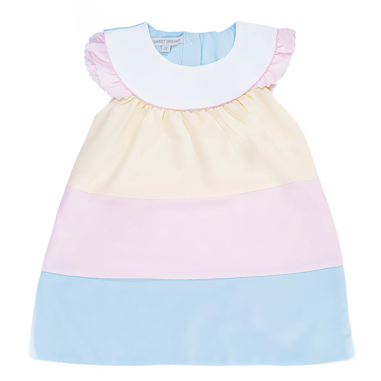 Triple Color Block Dress w/ White Yolk