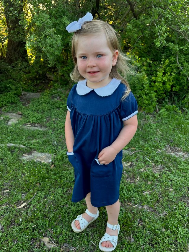 Navy Pocket School Pima Dress