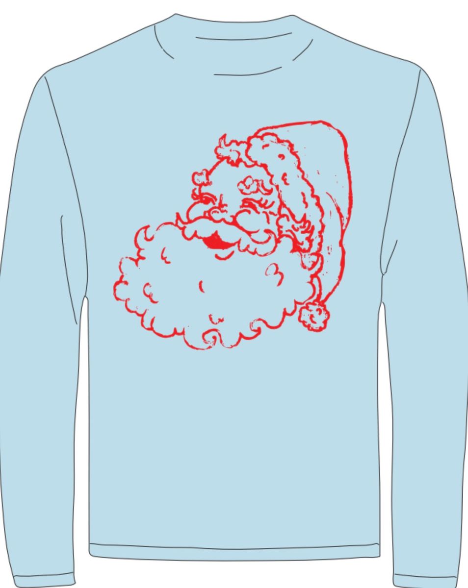 LS Light Blue Santa T-Shirt