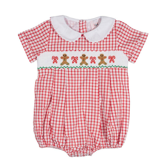 Gingerbread Man - Noah Smocked Bubble