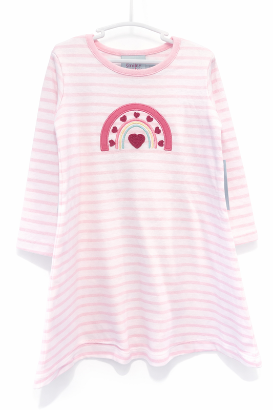 Pink Stripe Rainbow Heart Dress