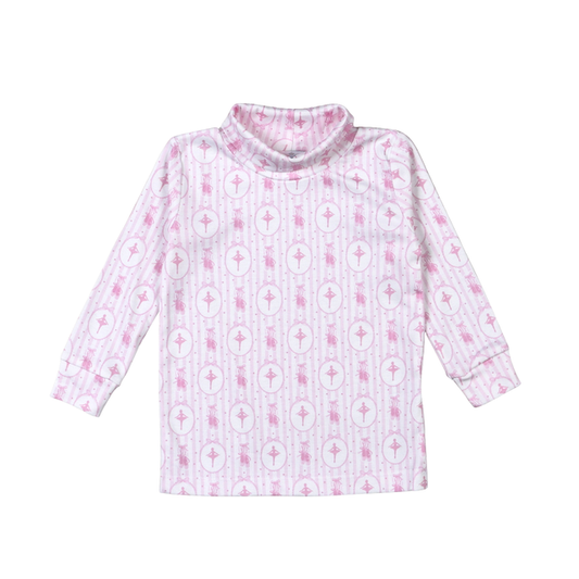 Pink Ballerina Pima Turtleneck