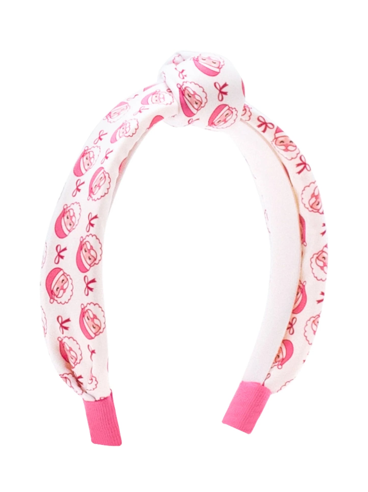 Pink Christmas Printed Knot Headband