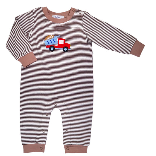Dump Truck Applique Boy's Romper
