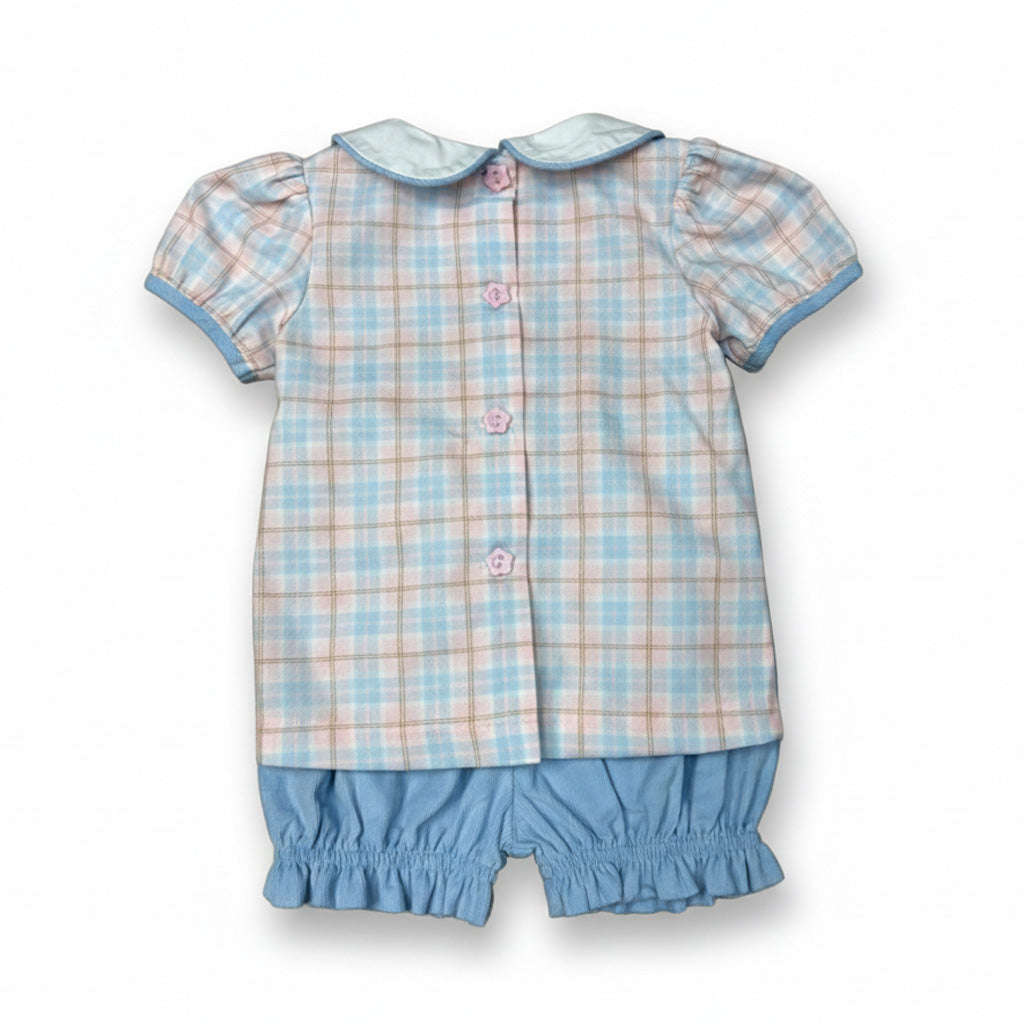 Pink/Blue Plaid Bloomer Set