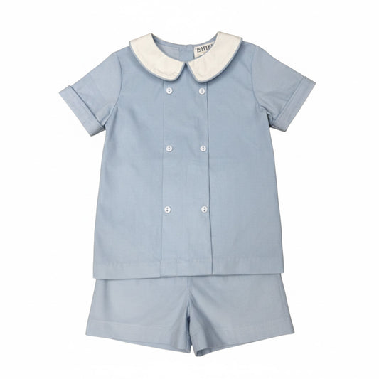 Blue Corduroy Short Set