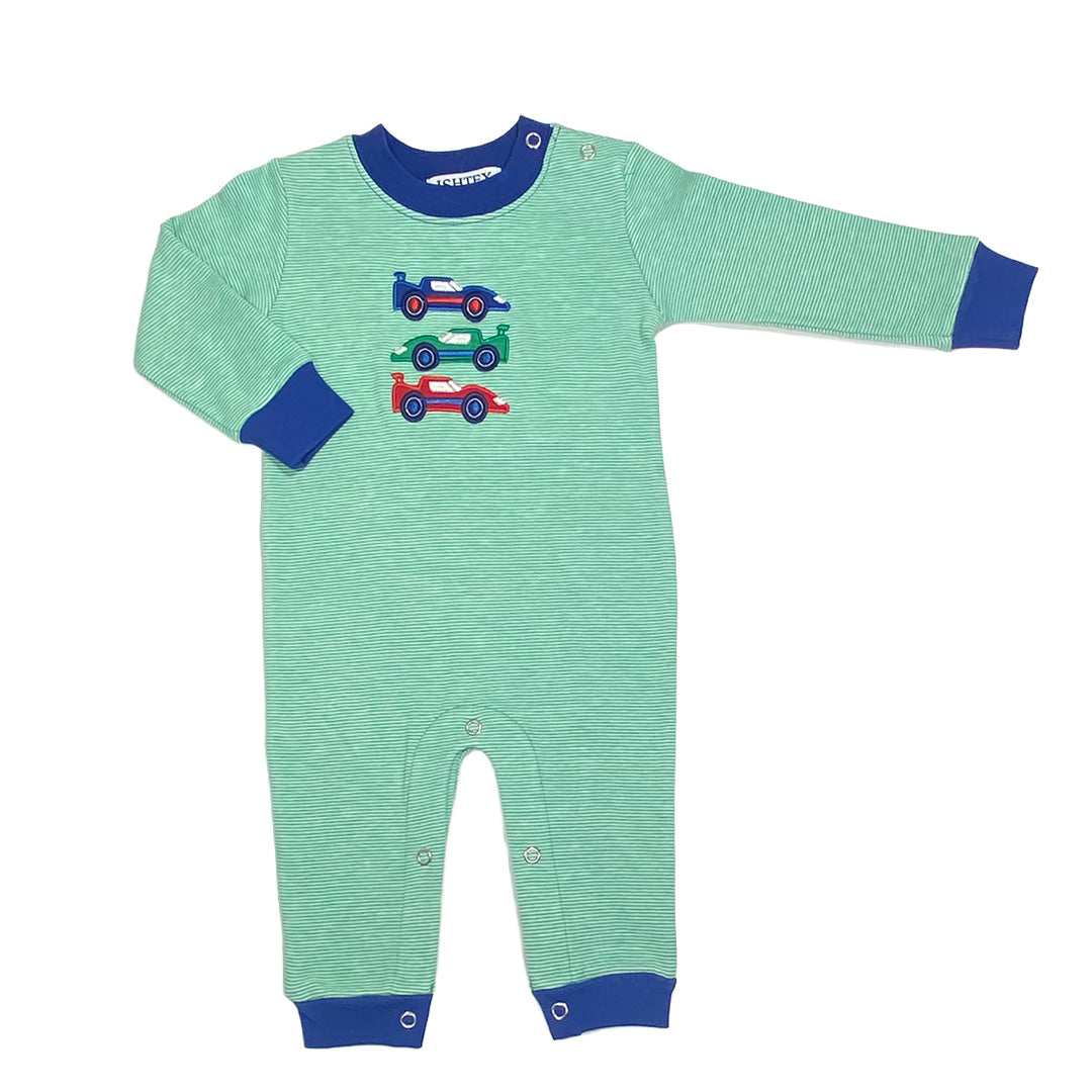 Race Car Applique Boy's Romper