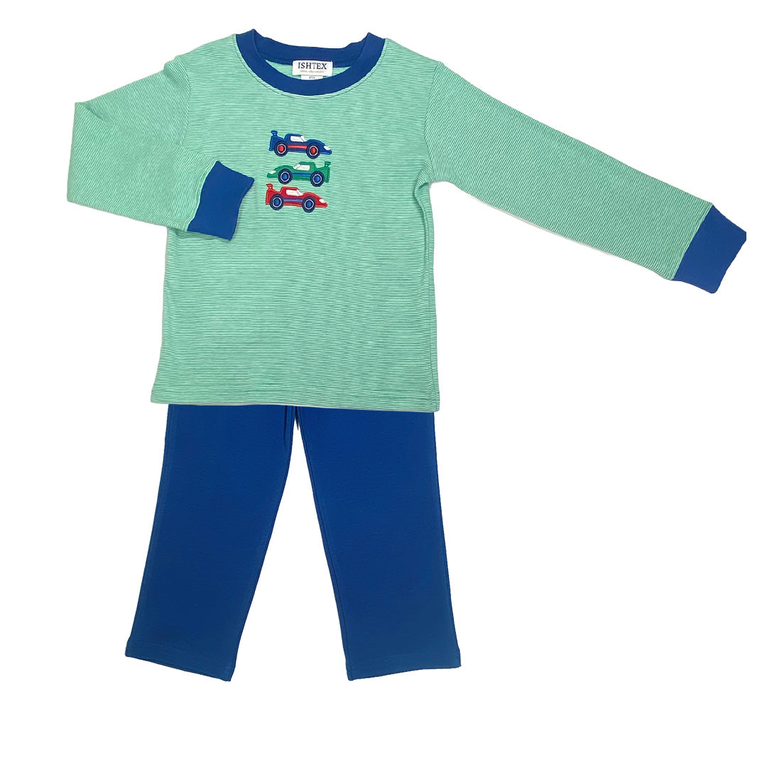 Race Car Applique Pants Set