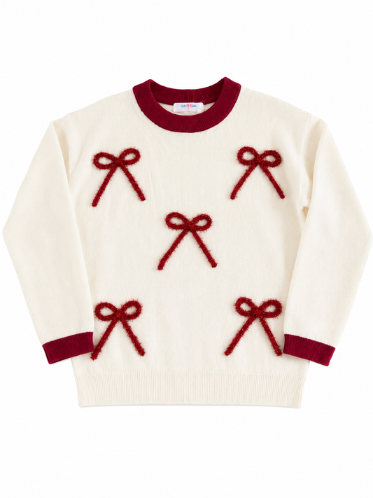 Iris Red Bow Sweater