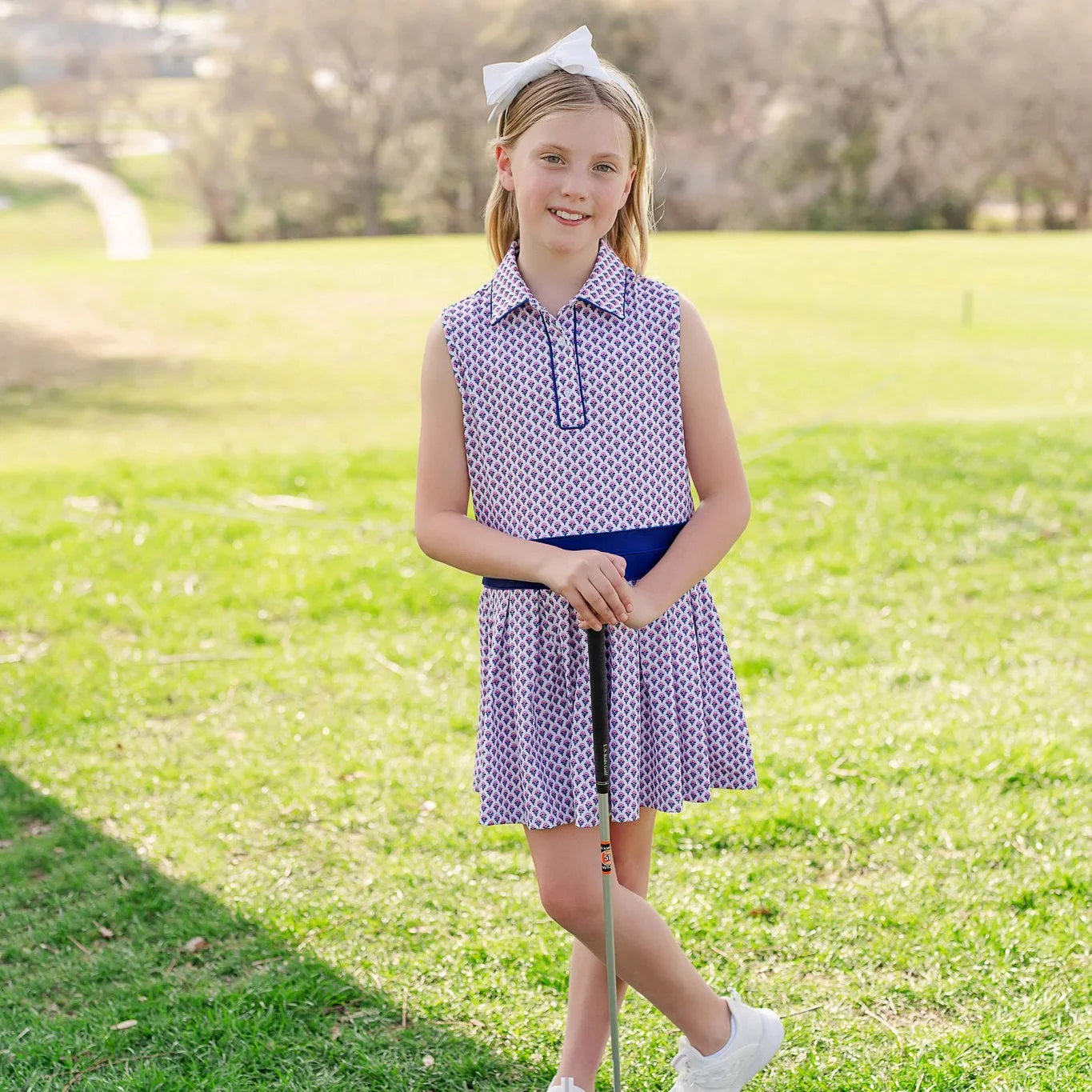 Harper Girls' Performance Dress - Boho Flora Hot Pink Navy