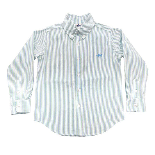 Carter Oxford Shirt - Coastal Stripe Seersucker