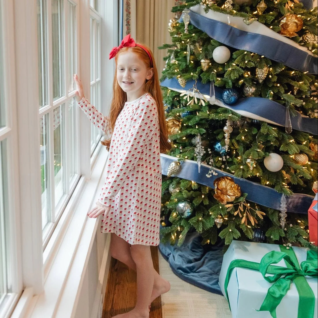 Berkeley Girls' Shirt Dress - Whimsical Santa