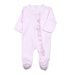 Pink Stripes Zipper Footie