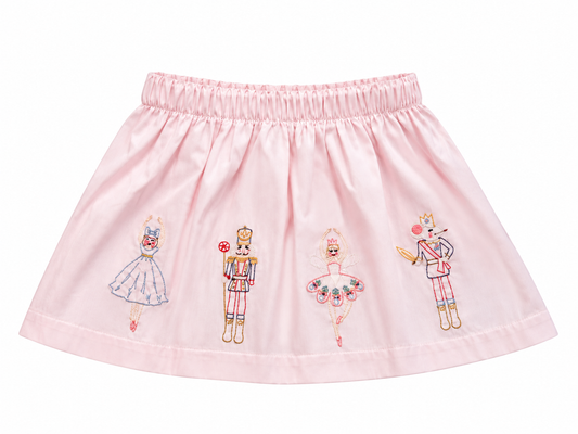 Zoe Pink Nutcracker Embroidered Skirt