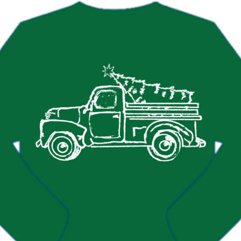 Long-Sleeve Green Truck Christmas Tree Shirt