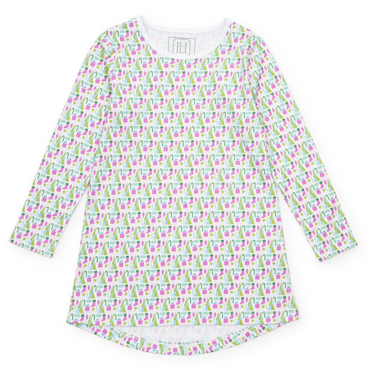 Berkeley Girls' Shirt Dress Loungewear - Mod Holiday Pink