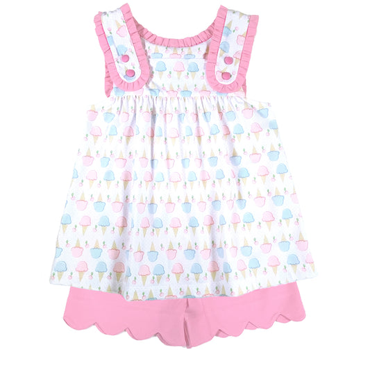 Ice-Cream Girl's Short Set