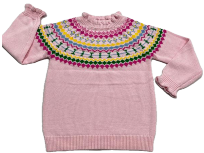 Cindy Multi Pink Ruffled Collar Sweater