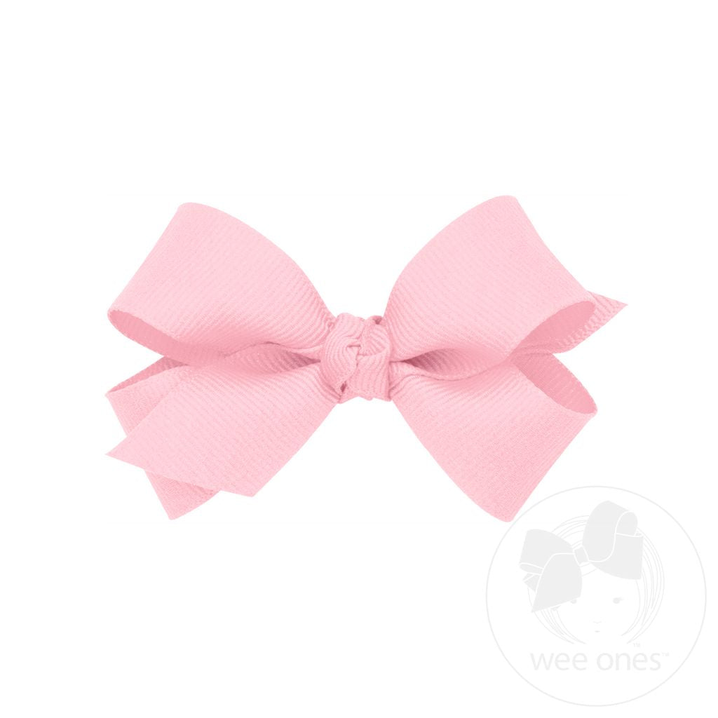 Mini Classic Grosgrain Hair Bow (Knot Wrap) - Light Pink