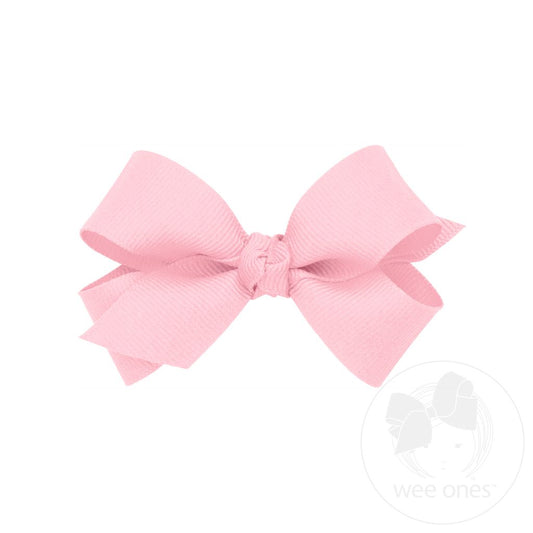 Mini Classic Grosgrain Hair Bow (Knot Wrap) - Light Pink