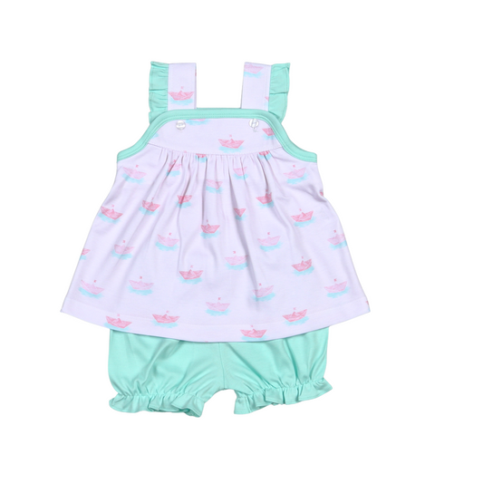 Paper Boats Pink Bloomer Set