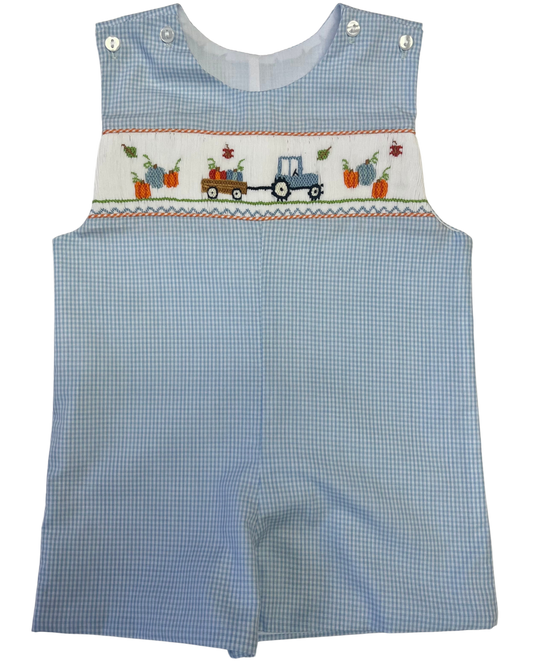 Pete Pumpkin Smocked Shortall