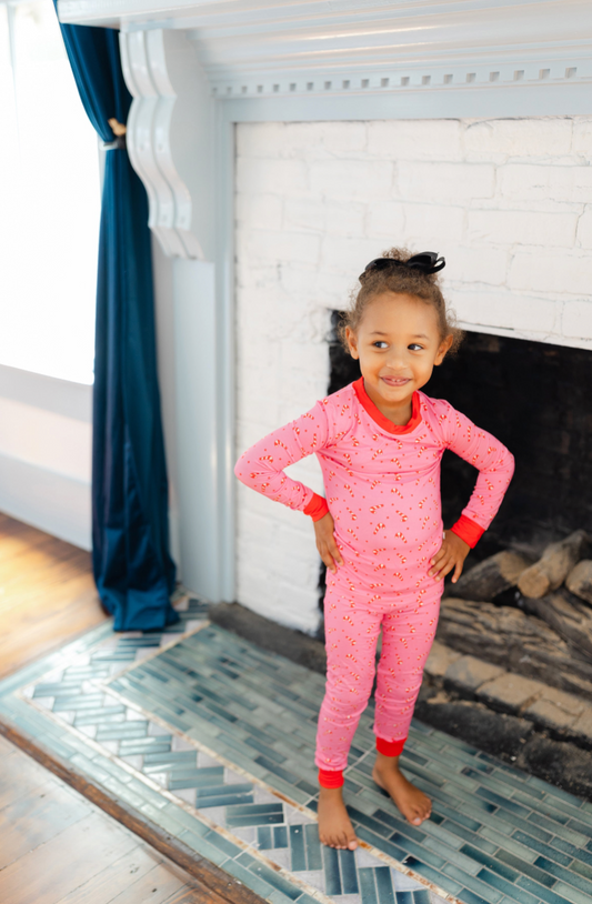 Pink Candy Cane Bamboo Pajamas