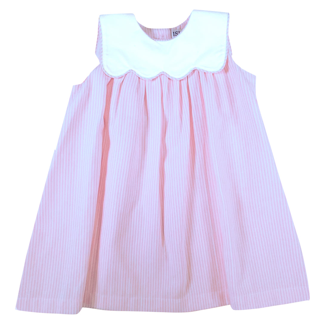 Pink Stripe Poplin Dress